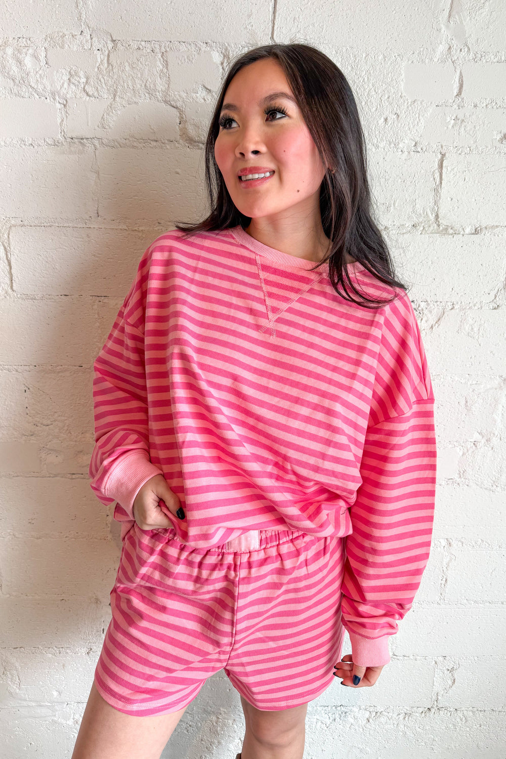 The Weekend Edit Shorts, Shorts, Bottoms, Loungewear, Sets, Matching Sets, Two Piece Set, Striped Set, Spring Styles, Adeline Boutique, Dallas Boutique, Short Set