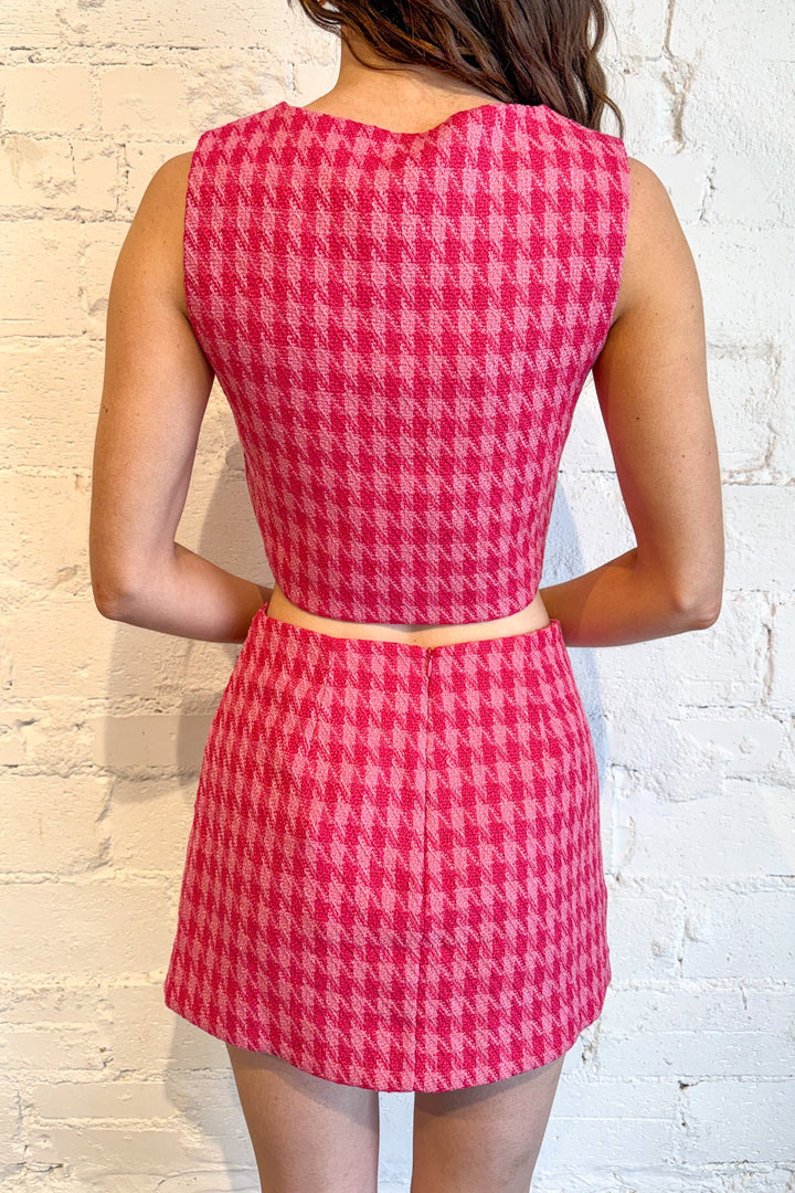 Houndstooth Tweed Wavy Skort, Set, Sets, Matching Sets, Two Piece Set, Adeline Boutique, Dallas Boutique, Spring Styles, Valentine's Styles