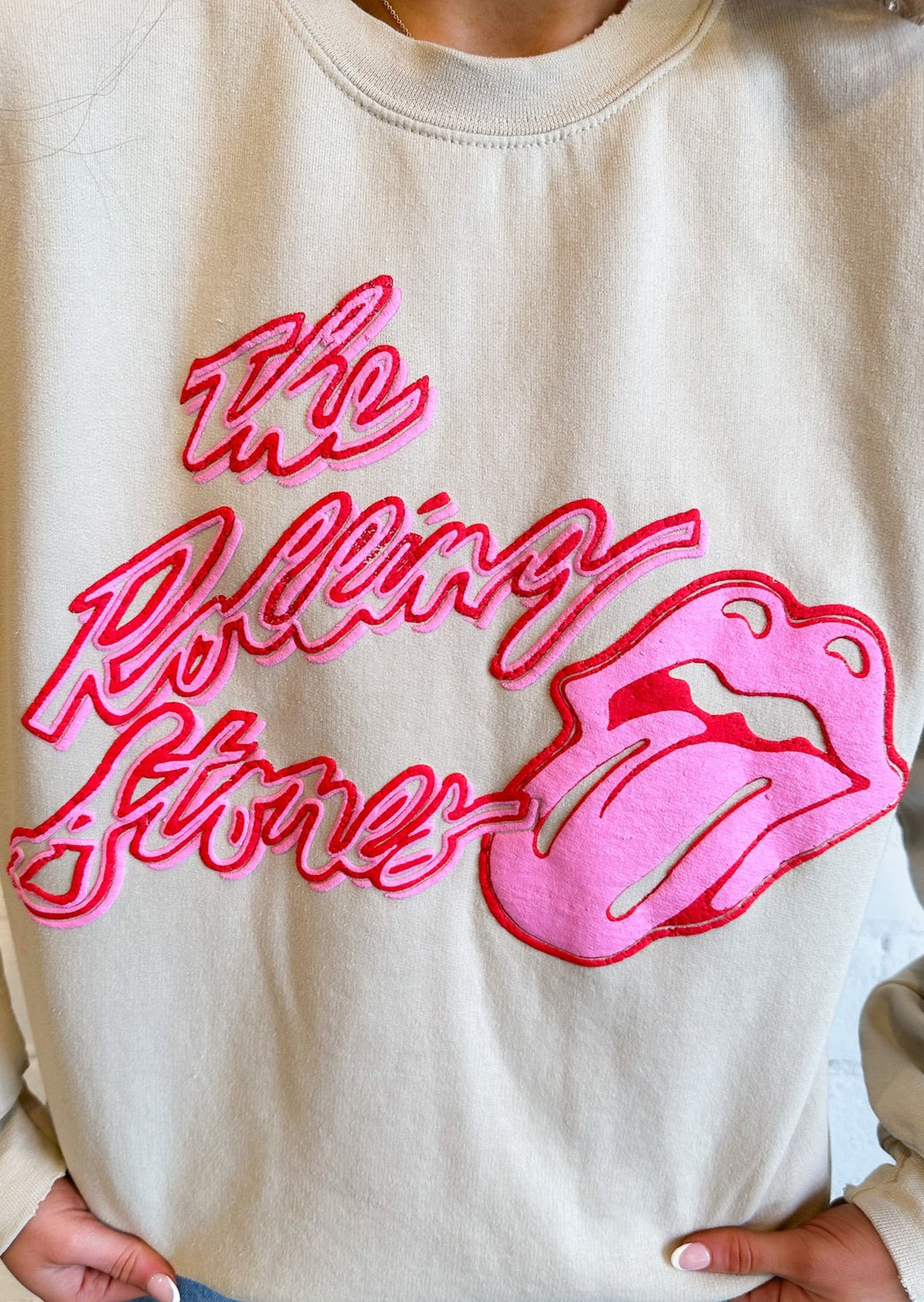 Rolling Stones Malibu Puff Ink Sweatshirt, Tops, Adeline, Adeline, dallas boutique, dallas texas, texas boutique, women's boutique dallas, adeline boutique, dallas boutique, trendy boutique, affordable boutique