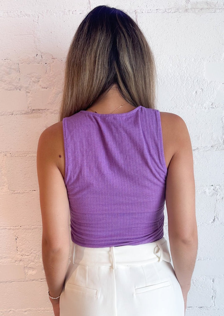 Project Social T Soiree Side Ruched Tank, Tops, Project Social T, Adeline, dallas boutique, dallas texas, texas boutique, women's boutique dallas, adeline boutique, dallas boutique, trendy boutique, affordable boutique