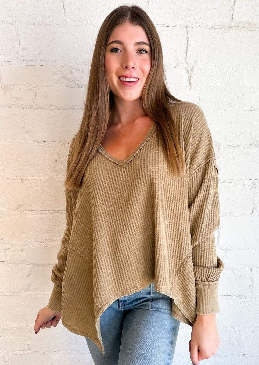 Coraline Thermal Top, Tops, Adeline, Adeline, dallas boutique, dallas texas, texas boutique, women's boutique dallas, adeline boutique, dallas boutique, trendy boutique, affordable boutique