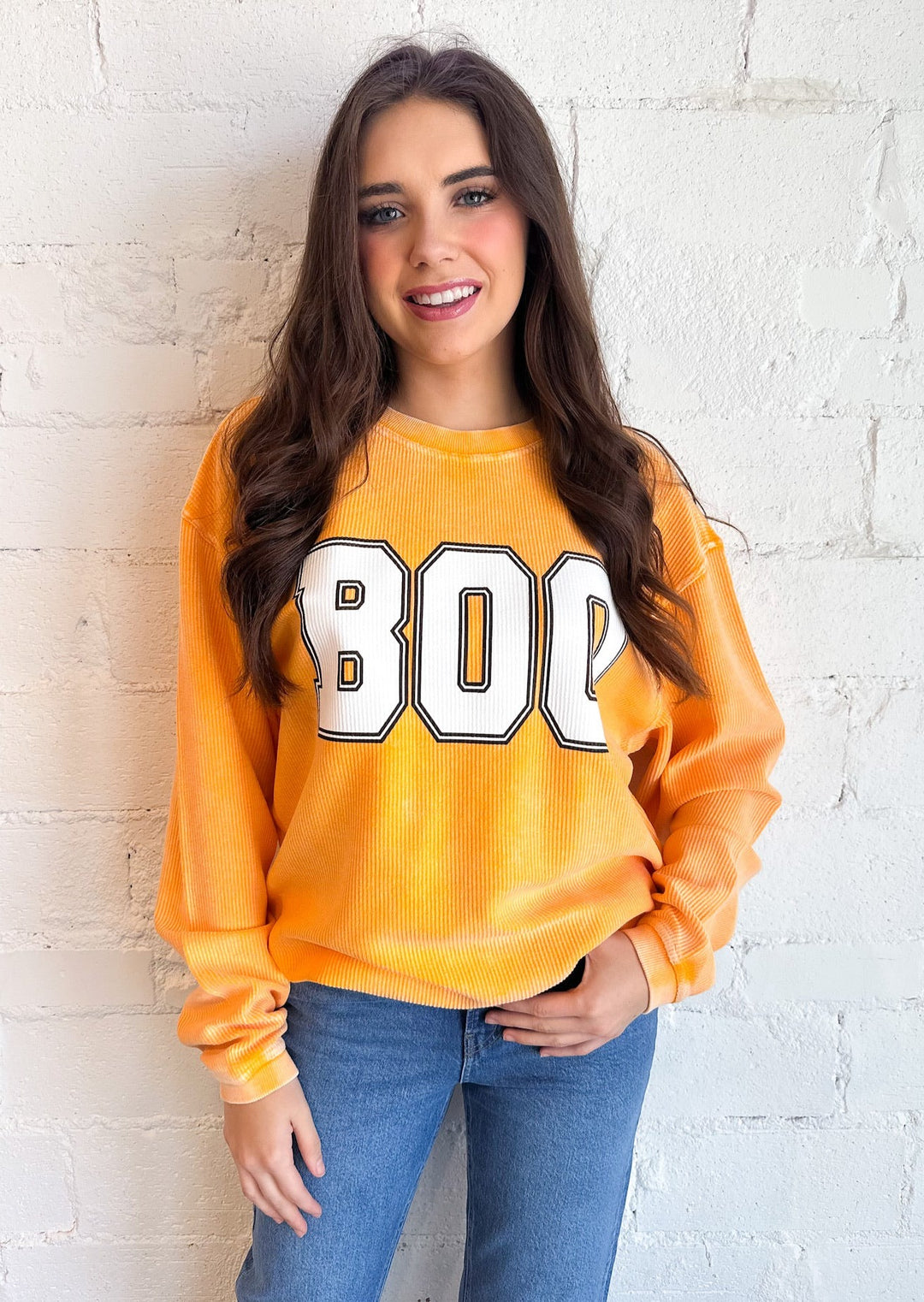 Boo Corded Sweatshirt, Tops, Adeline, Adeline, dallas boutique, dallas texas, texas boutique, women's boutique dallas, adeline boutique, dallas boutique, trendy boutique, affordable boutique