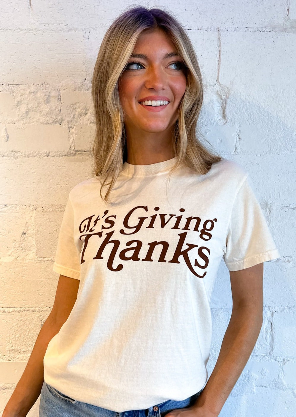 It's Giving Thanks Tee, Tops, Adeline, Adeline, dallas boutique, dallas texas, texas boutique, women's boutique dallas, adeline boutique, dallas boutique, trendy boutique, affordable boutique
