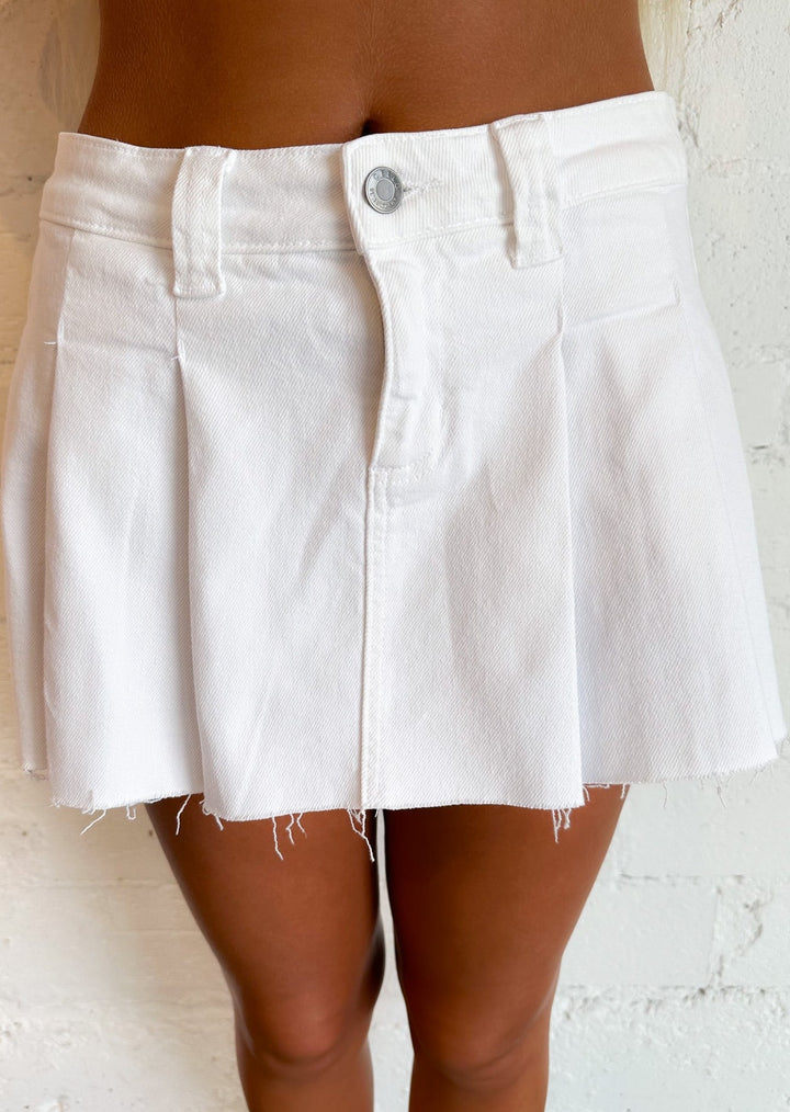 Low Waist Pleated Denim Skirt, Skirts, Adeline, Adeline, dallas boutique, dallas texas, texas boutique, women's boutique dallas, adeline boutique, dallas boutique, trendy boutique, affordable boutique