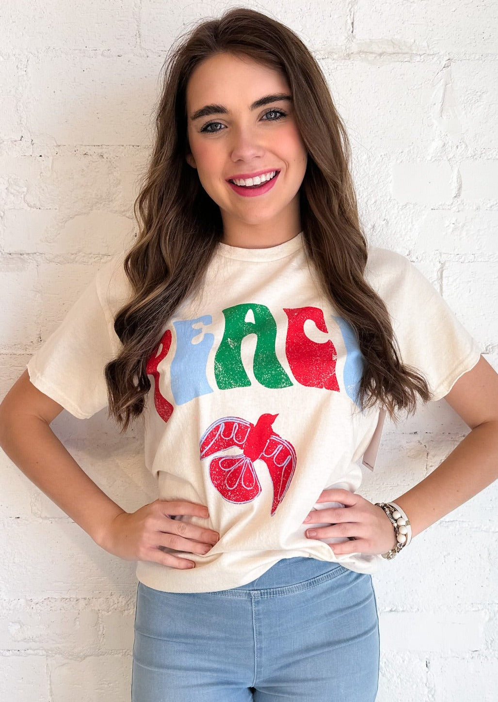 Christmas Peace Dove Thrifted Graphic Tee, Tops, Adeline, Adeline, dallas boutique, dallas texas, texas boutique, women's boutique dallas, adeline boutique, dallas boutique, trendy boutique, affordable boutique