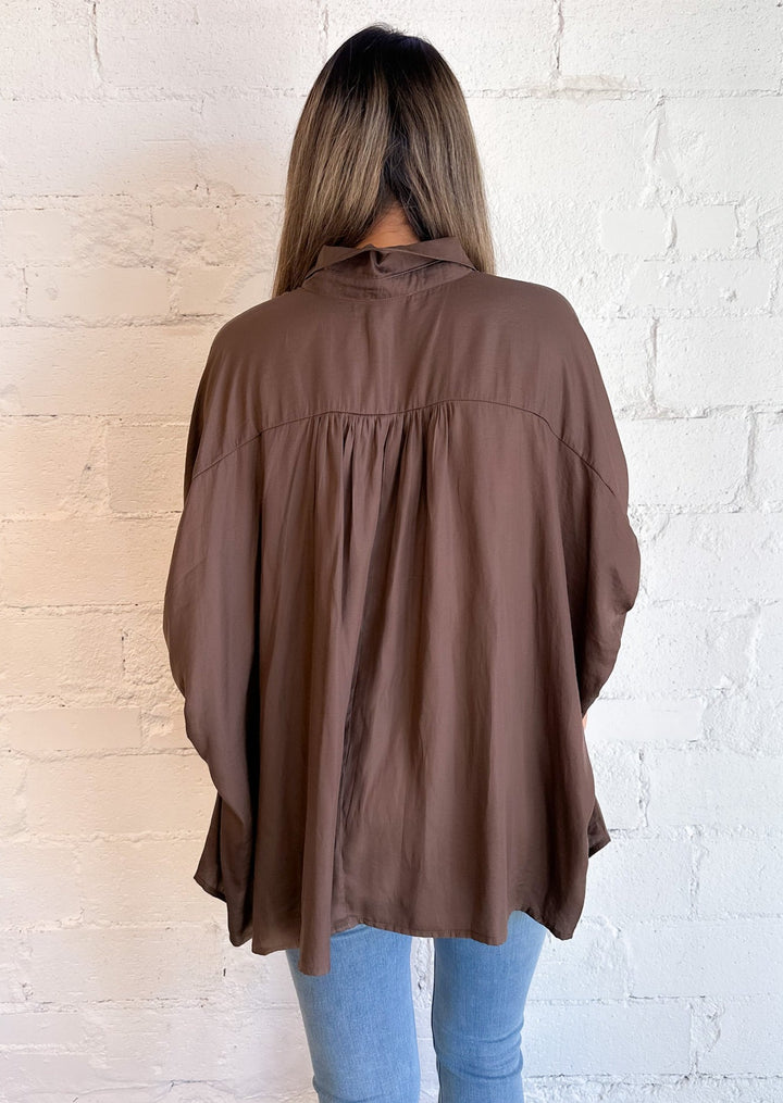 Hot Cocoa Button Down, Tops, Adeline, Adeline, dallas boutique, dallas texas, texas boutique, women's boutique dallas, adeline boutique, dallas boutique, trendy boutique, affordable boutique