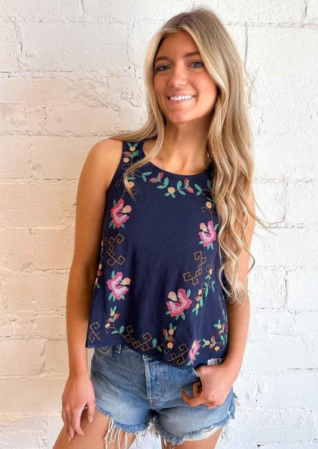 Free People Fun & Flirty Embroidered Top, Tops, Free People, Adeline, dallas boutique, dallas texas, texas boutique, women's boutique dallas, adeline boutique, dallas boutique, trendy boutique, affordable boutique
