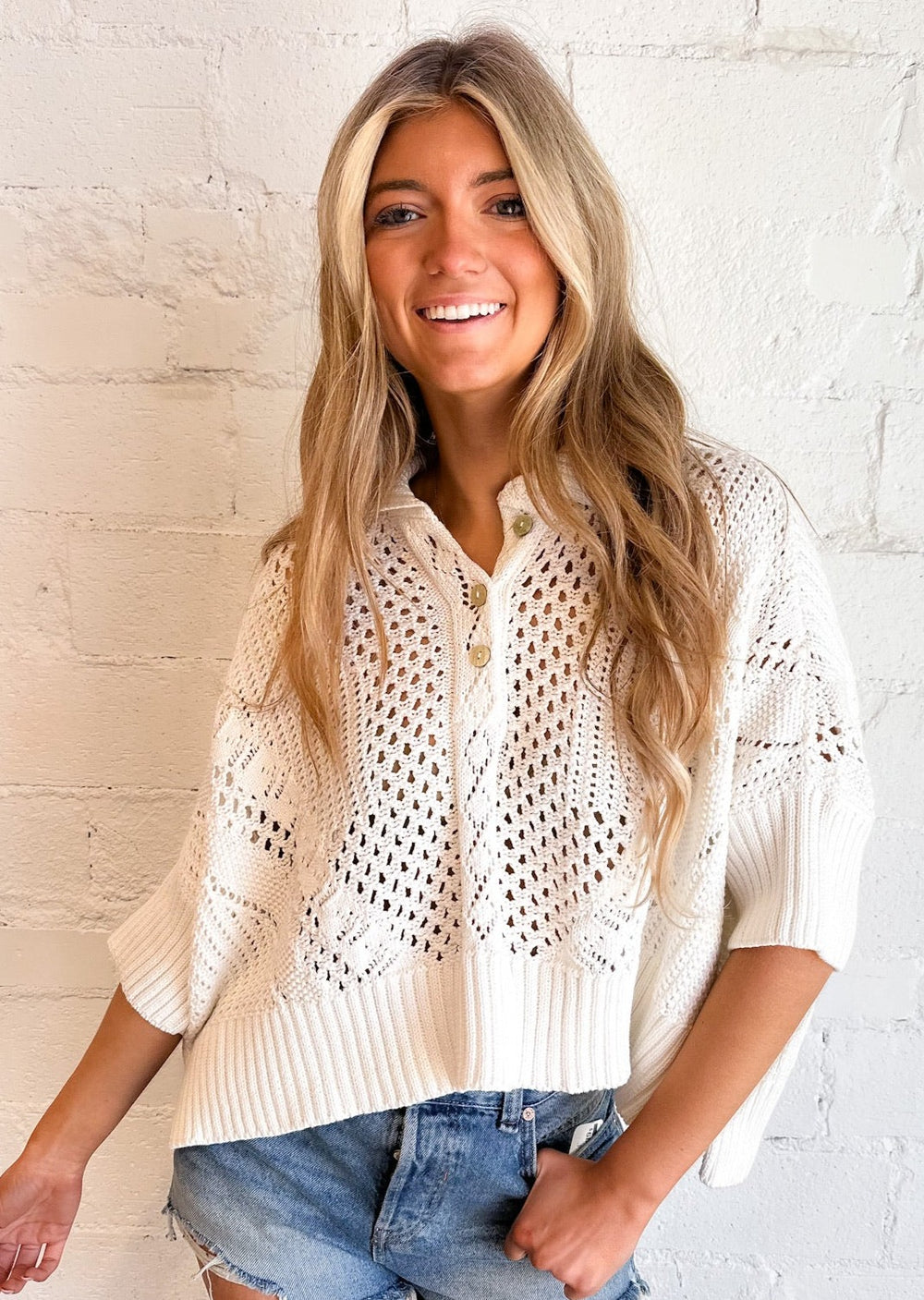 Free People To The Point Polo, Tops, Free People, Adeline, dallas boutique, dallas texas, texas boutique, women's boutique dallas, adeline boutique, dallas boutique, trendy boutique, affordable boutique