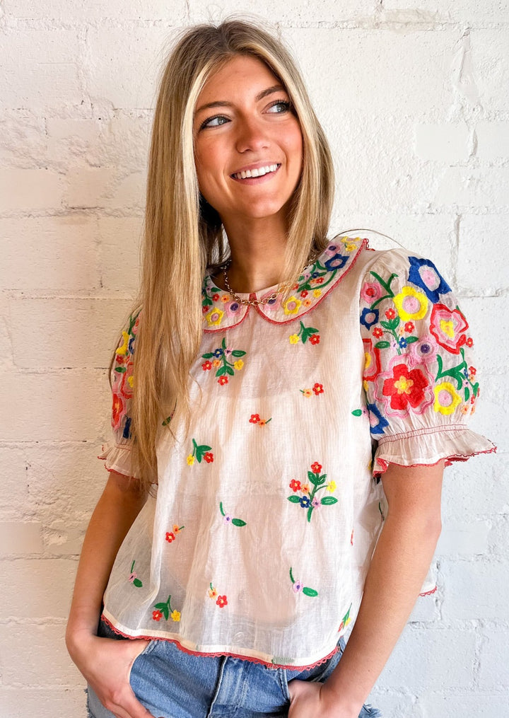 Free People Flowers Of Love Top, Tops, Free People, Adeline, dallas boutique, dallas texas, texas boutique, women's boutique dallas, adeline boutique, dallas boutique, trendy boutique, affordable boutique