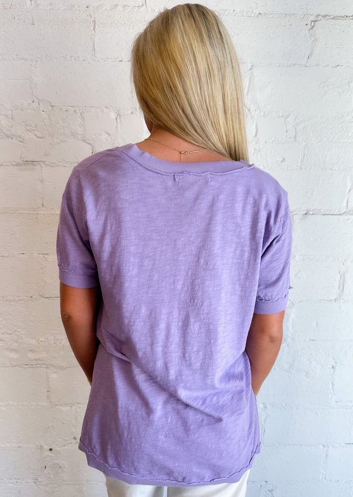 Blooming Lilac Knock Out V Neck Tee, Tops, Project Social T, Adeline, dallas boutique, dallas texas, texas boutique, women's boutique dallas, adeline boutique, dallas boutique, trendy boutique, affordable boutique