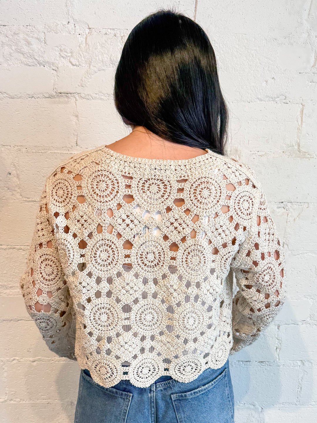 Aria Crochet Long Sleeve Top