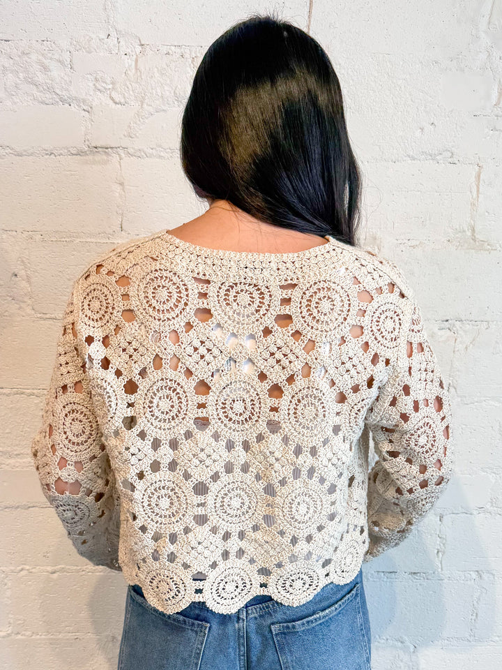 Aria Crochet Long Sleeve Top