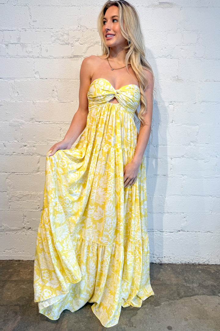 Garden Yellow Maxi Dress