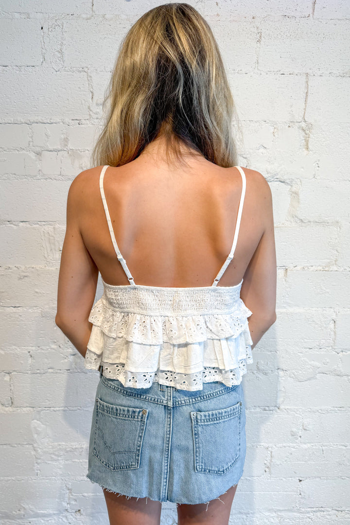 top, tops, white top, eyelet top, annabelle eyelet top, dallas boutique, boutique