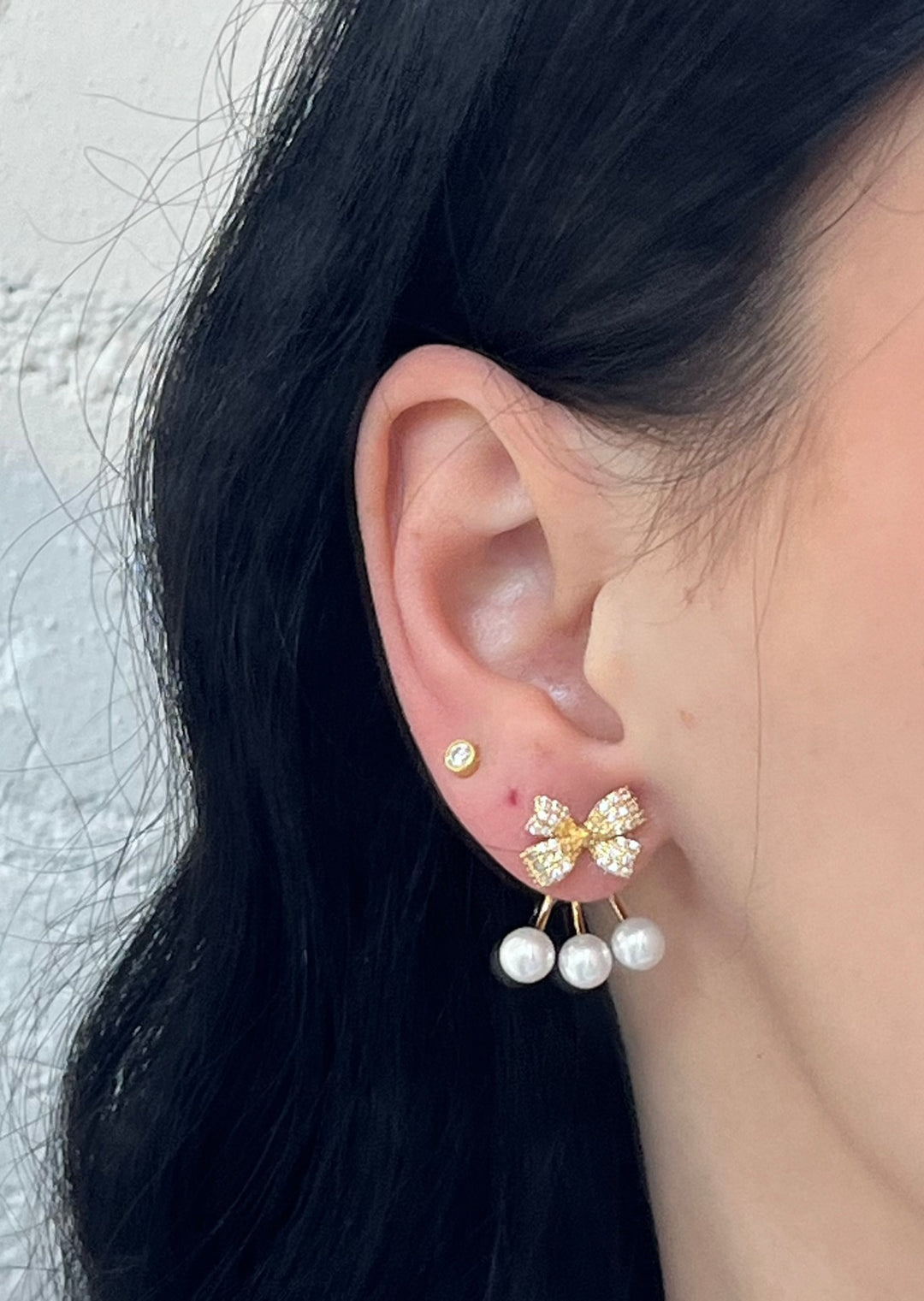 Gold Dipped Bow and Pearl Earrings, Jewelry, Adeline, Adeline, dallas boutique, dallas texas, texas boutique, women's boutique dallas, adeline boutique, dallas boutique, trendy boutique, affordable boutique