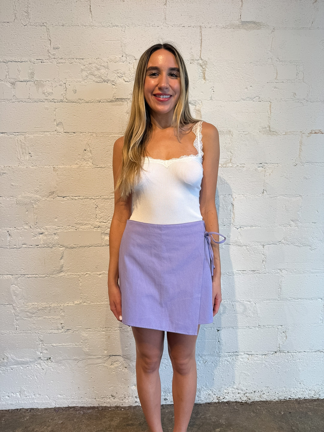 The Tied Up Denim Skort
