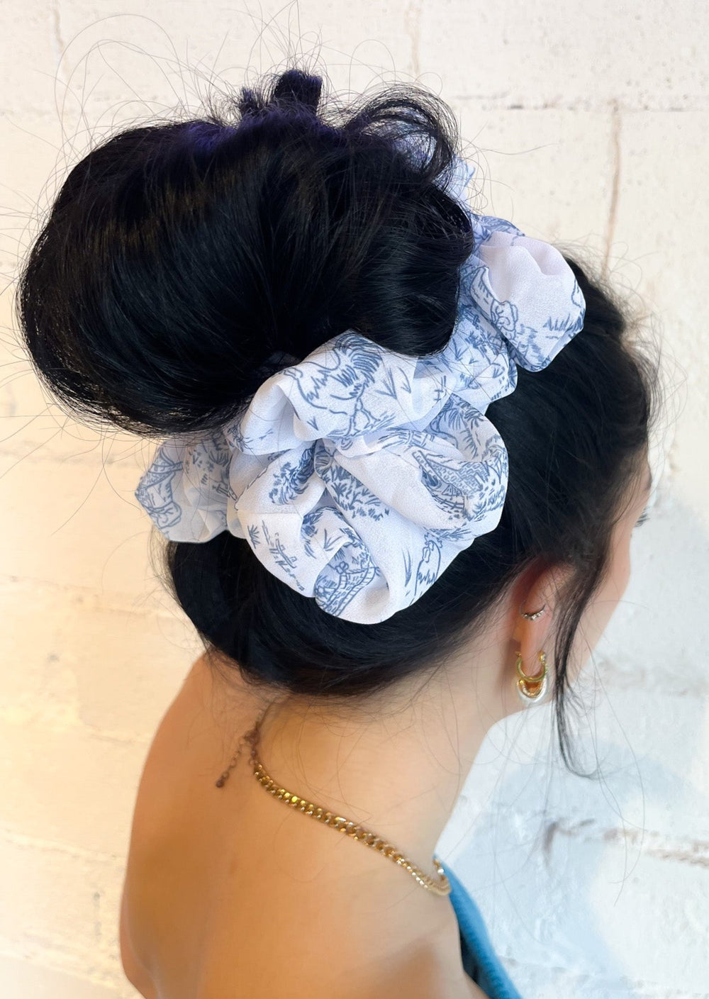 Toile De Jouy Scrunchie, Hair Ties, Adeline, Adeline, dallas boutique, dallas texas, texas boutique, women's boutique dallas, adeline boutique, dallas boutique, trendy boutique, affordable boutique