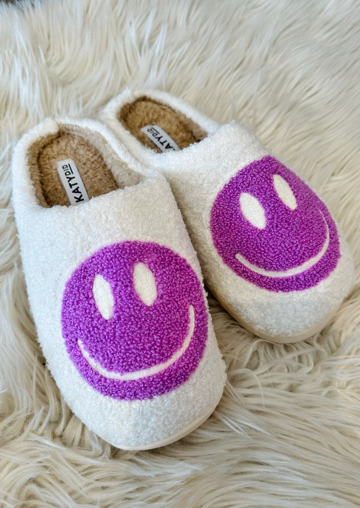 Pastel Happy Face Slippers, Shoes, Adeline, Adeline, dallas boutique, dallas texas, texas boutique, women's boutique dallas, adeline boutique, dallas boutique, trendy boutique, affordable boutique