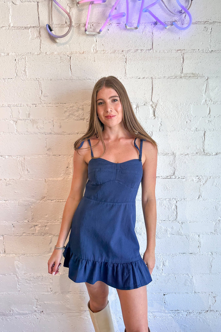 Country Darling Ruffle Hem Dress, Dresses, Day + Moon, Adeline, dallas boutique, dallas texas, texas boutique, women's boutique dallas, adeline boutique, dallas boutique, trendy boutique, affordable boutique