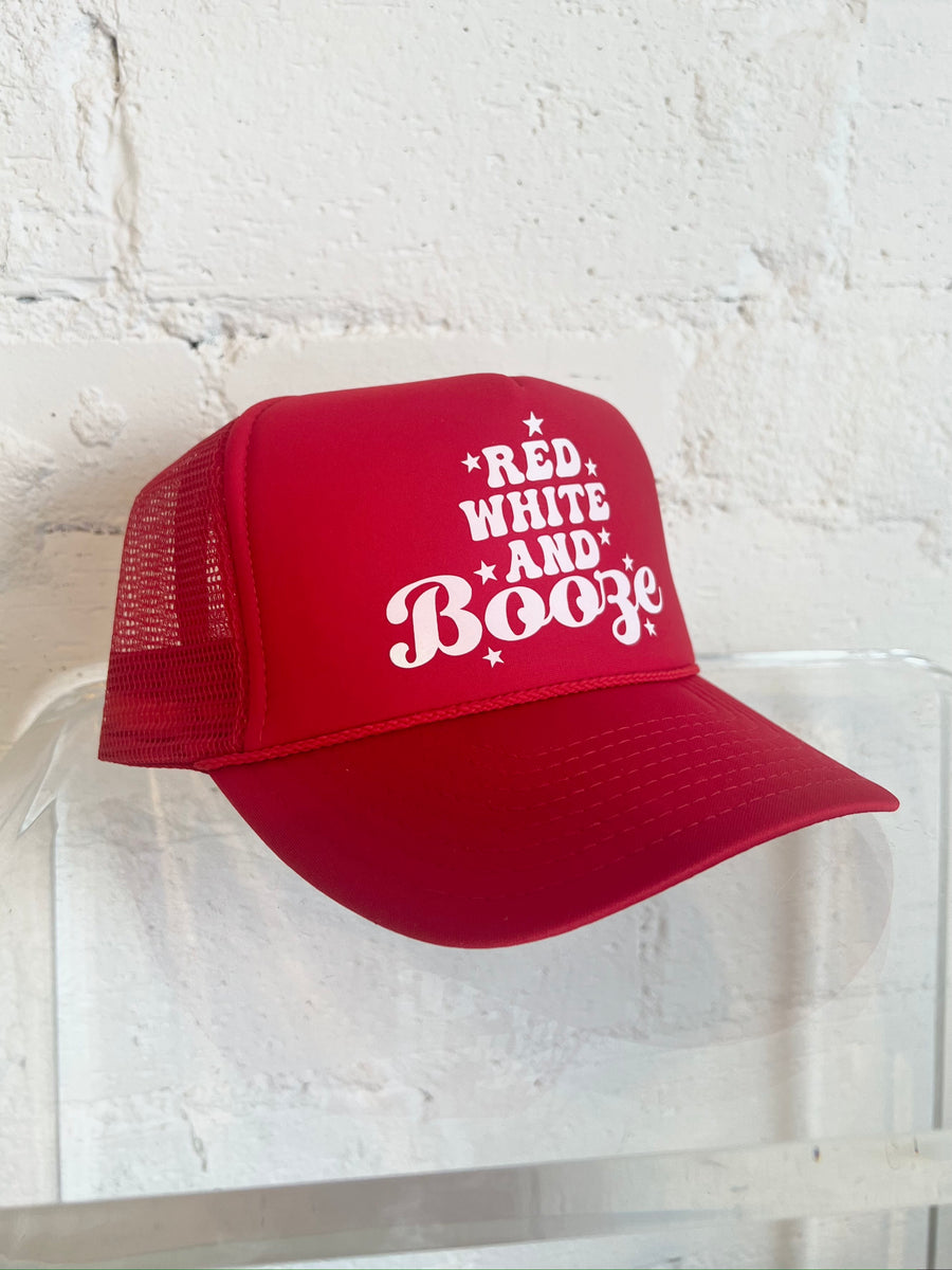 Red, White, & Booze Hat, Hat, Adeline, Adeline, dallas boutique, dallas texas, texas boutique, women's boutique dallas, adeline boutique, dallas boutique, trendy boutique, affordable boutique