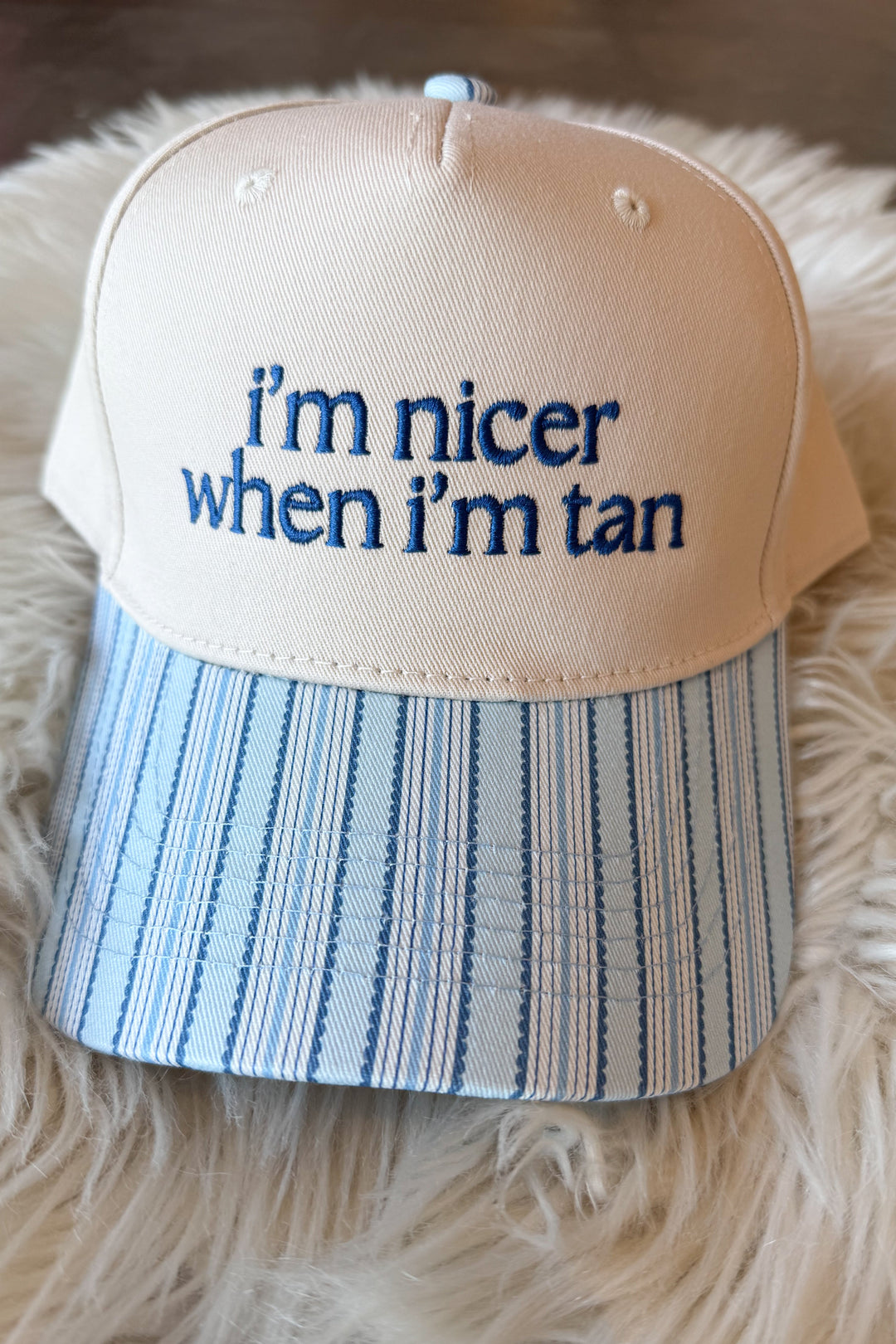 I'm Nicer When I'm Tan Hat Blue, hat, hats, dallas boutique, boutique, adeline boutique