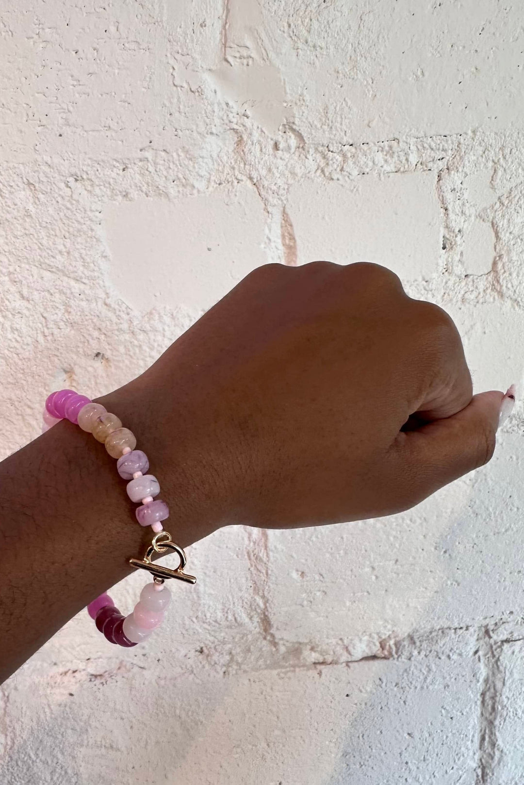 In The Pinks Stone Beaded Bracelet, Bracelet, Jewelry, Accessories, Adeline Boutique, Gift Ideas