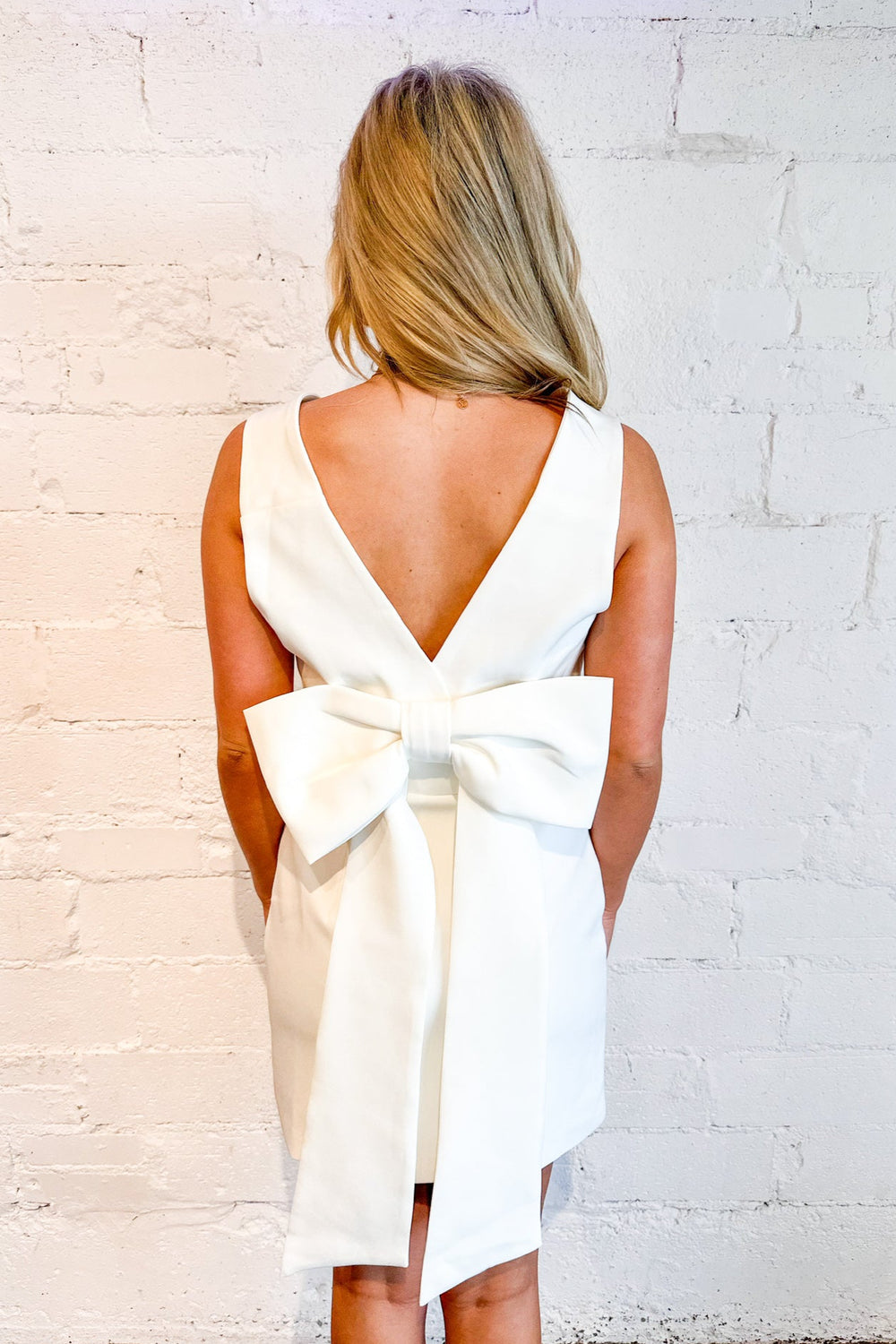 Ivory Knot Mini Dress, White Dress, Adeline Boutique, Dallas Boutique, Boutique Dresses, Graduation Dress, Summer Dress