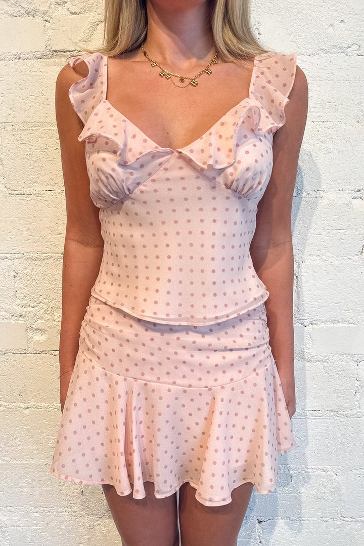 Ivy Mini Skirt, Mini Skirt, Sets, Polka Dot, Adeline Boutique, Dallas Boutique, Bottoms