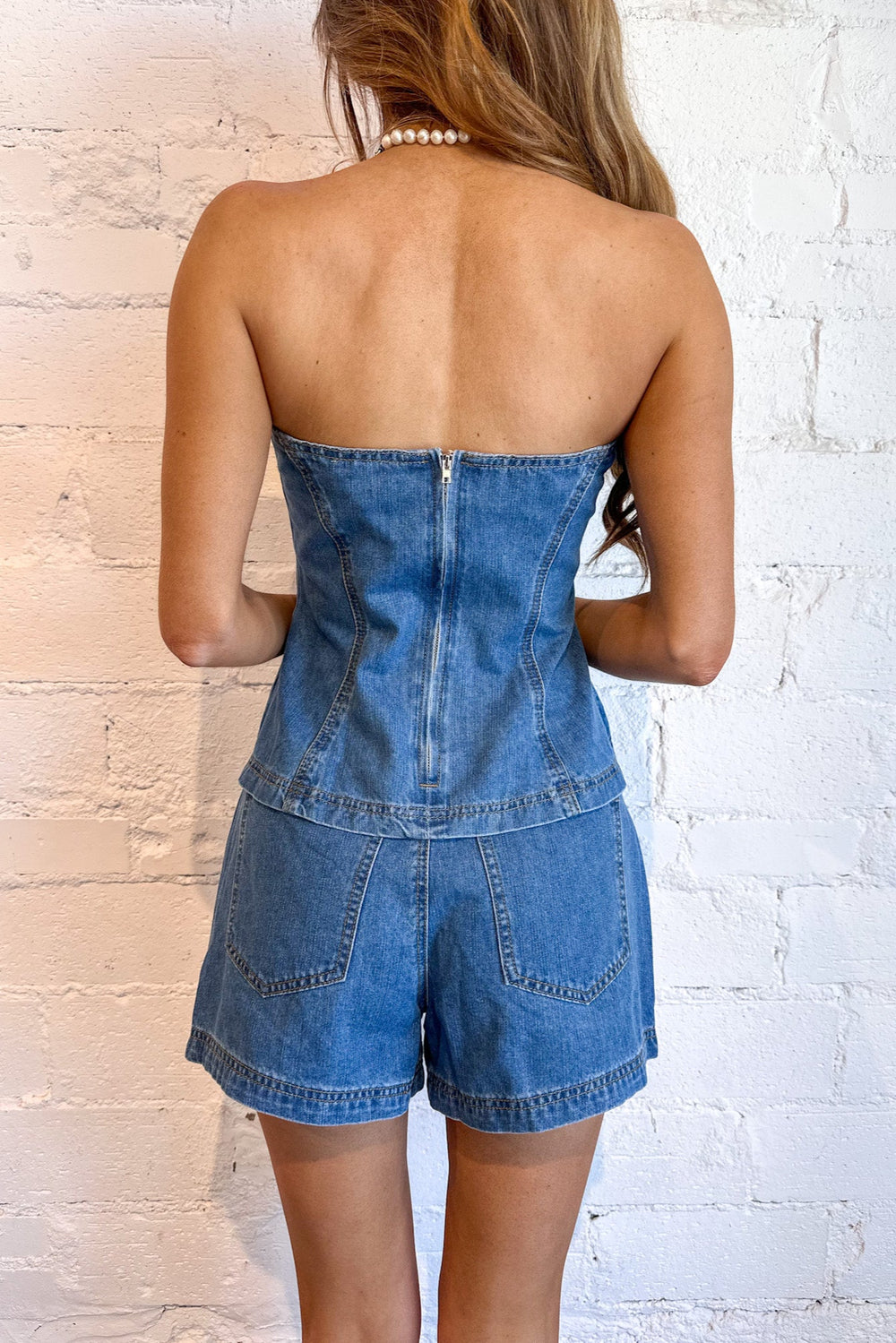 Jessica Denim Shorts, Denim, Matching Set, Two Piece Set, Adeline Boutique, Dallas Boutique, Rodeo Outfit
