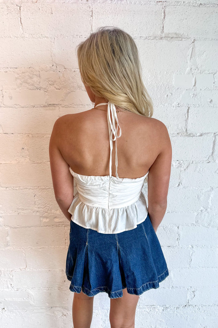 Jessica Halter Top, Halter Top, White Top, Adeline Boutique, Dallas Boutique, Boutique Clothing 