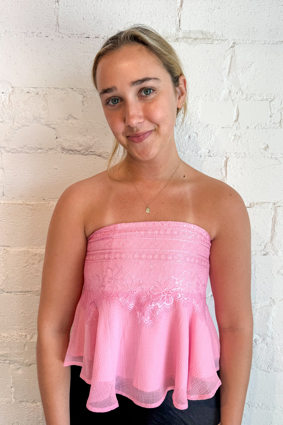 Jocelyn Floral Lace Top, Strapless Top, Going Out Top, Summer Tops, Tops, Adeline Boutique, Dallas Boutique, Lace Tops