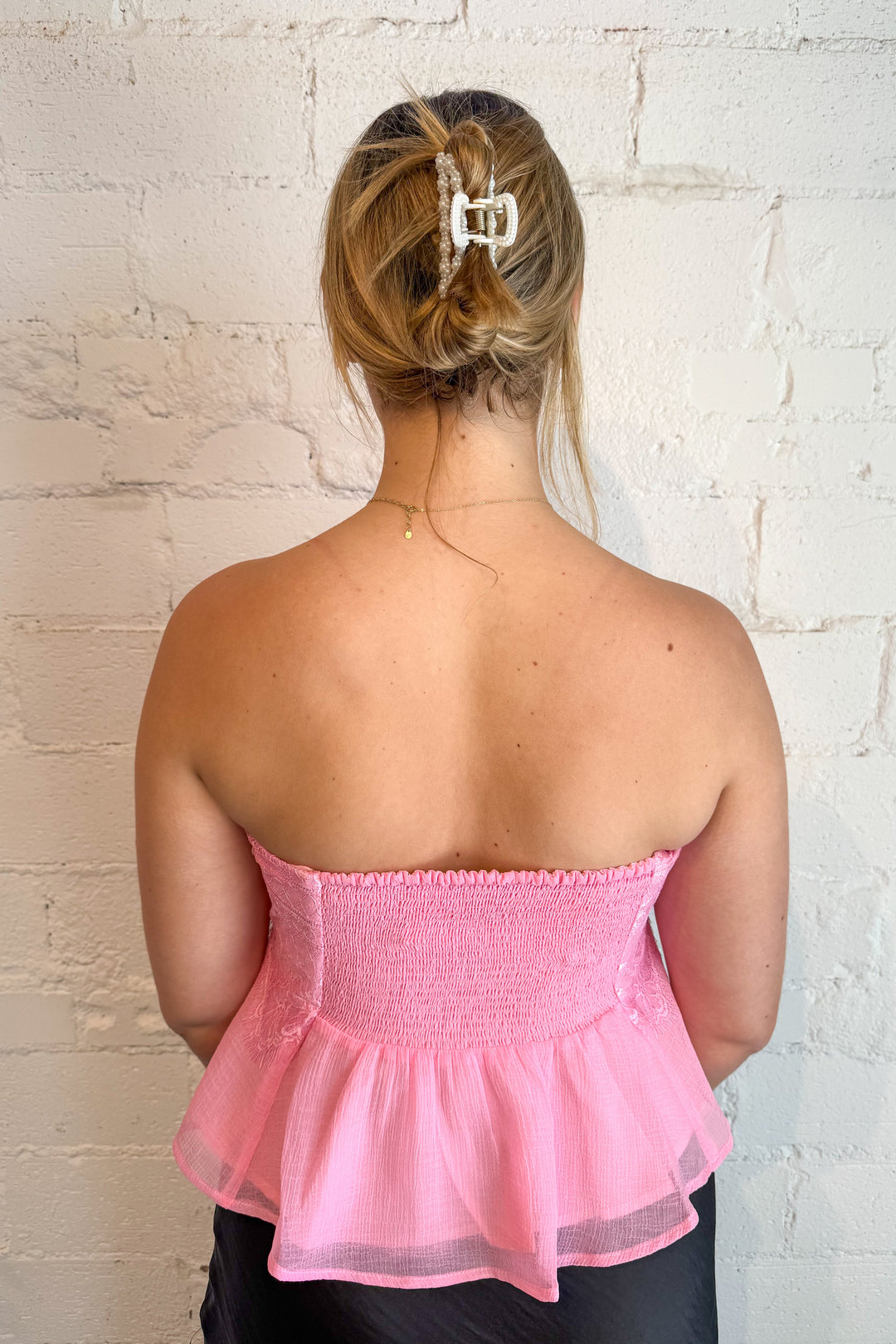 Jocelyn Floral Lace Top, Strapless Top, Going Out Top, Summer Tops, Tops, Adeline Boutique, Dallas Boutique, Lace Tops