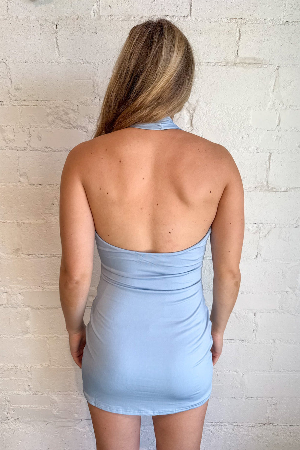 LYLAS Dress, Blue Dress, Mini Dress,Halter Dress, Going Out Dress, Adeline Boutique, Dallas Boutique, Women's Dresses