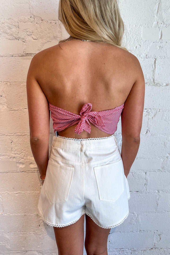 Lacey Trim Pleated Shorts, White Shorts, Pleated Shorts, Bottoms, Adeline Boutique, Boutiques, Dallas Boutiques, Summer Styles, 4th of July Styles