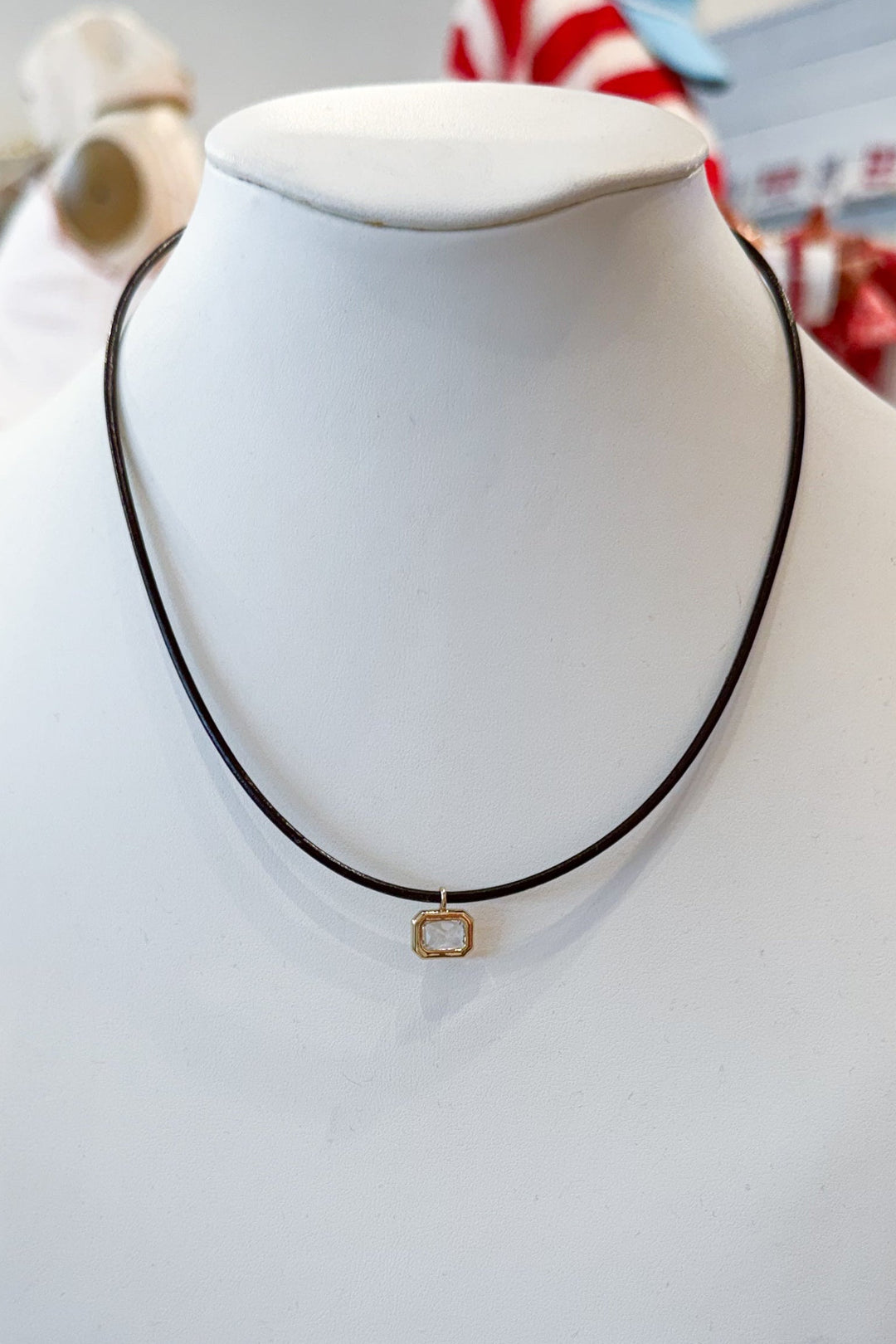 Leather Cord Pendant Necklace, adeline boutique, dallas boutique, boutique