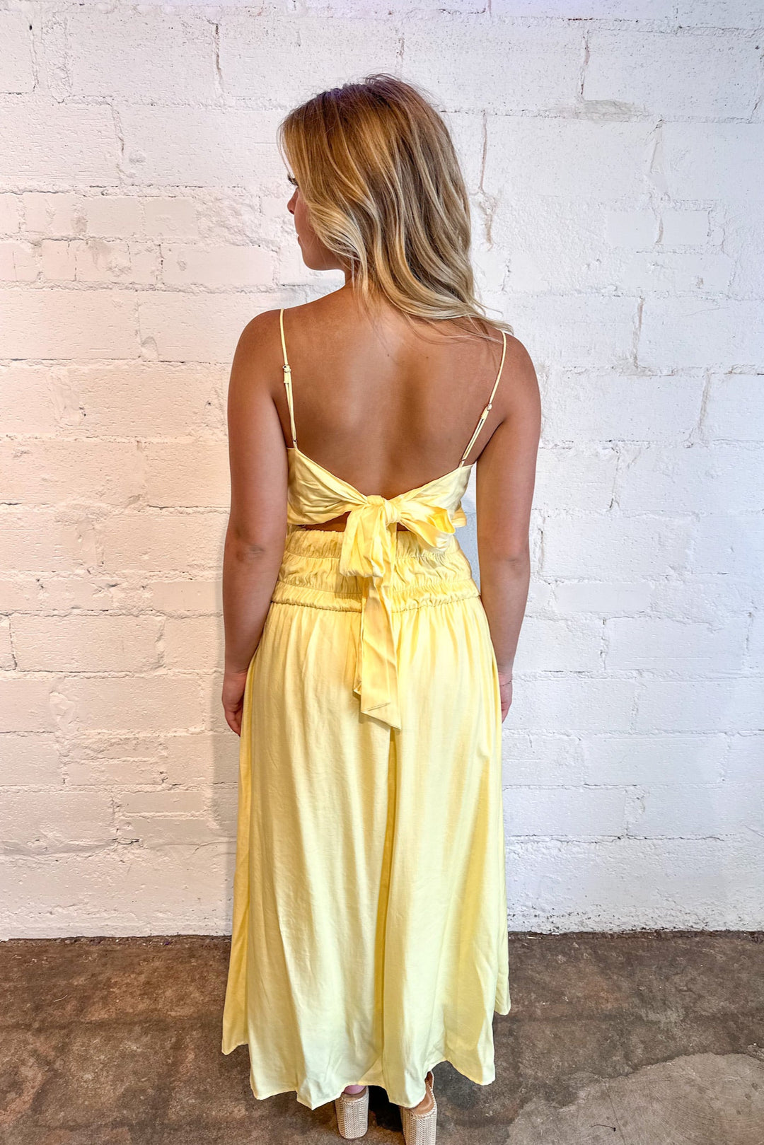 Lemon Sorbet Maxi Dress, Maxi Dress, Wedding guest Dress, Yellow Dress, Adeline Boutique, Dallas Boutique, Boutique Dresses, Summer Styles, Vacation Dresses