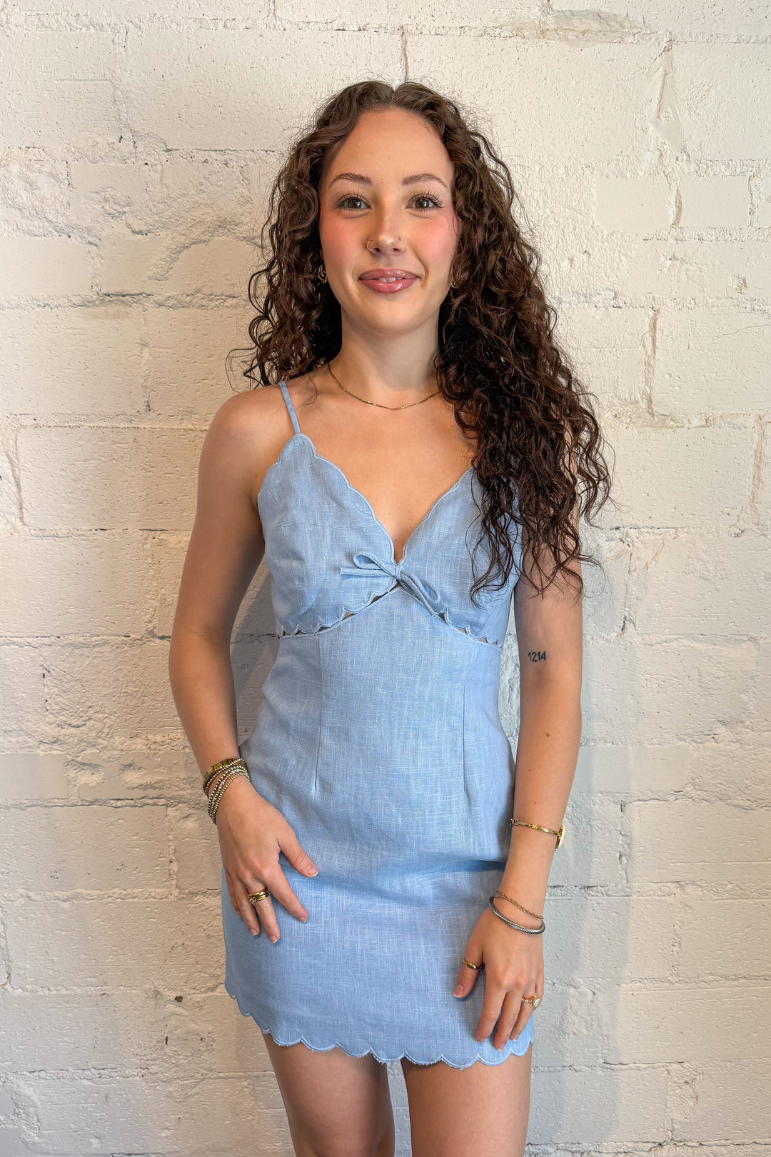 Light Blue Charmed Edges Dress, dress, dresses, dallas boutique, adeline boutique, boutique