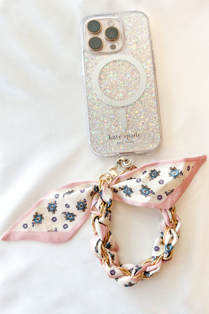 Light Pink Scarf Key & Phone Chain, Accessories, Phone Accessories, Adeline Boutique, Dallas Boutique, Keychain