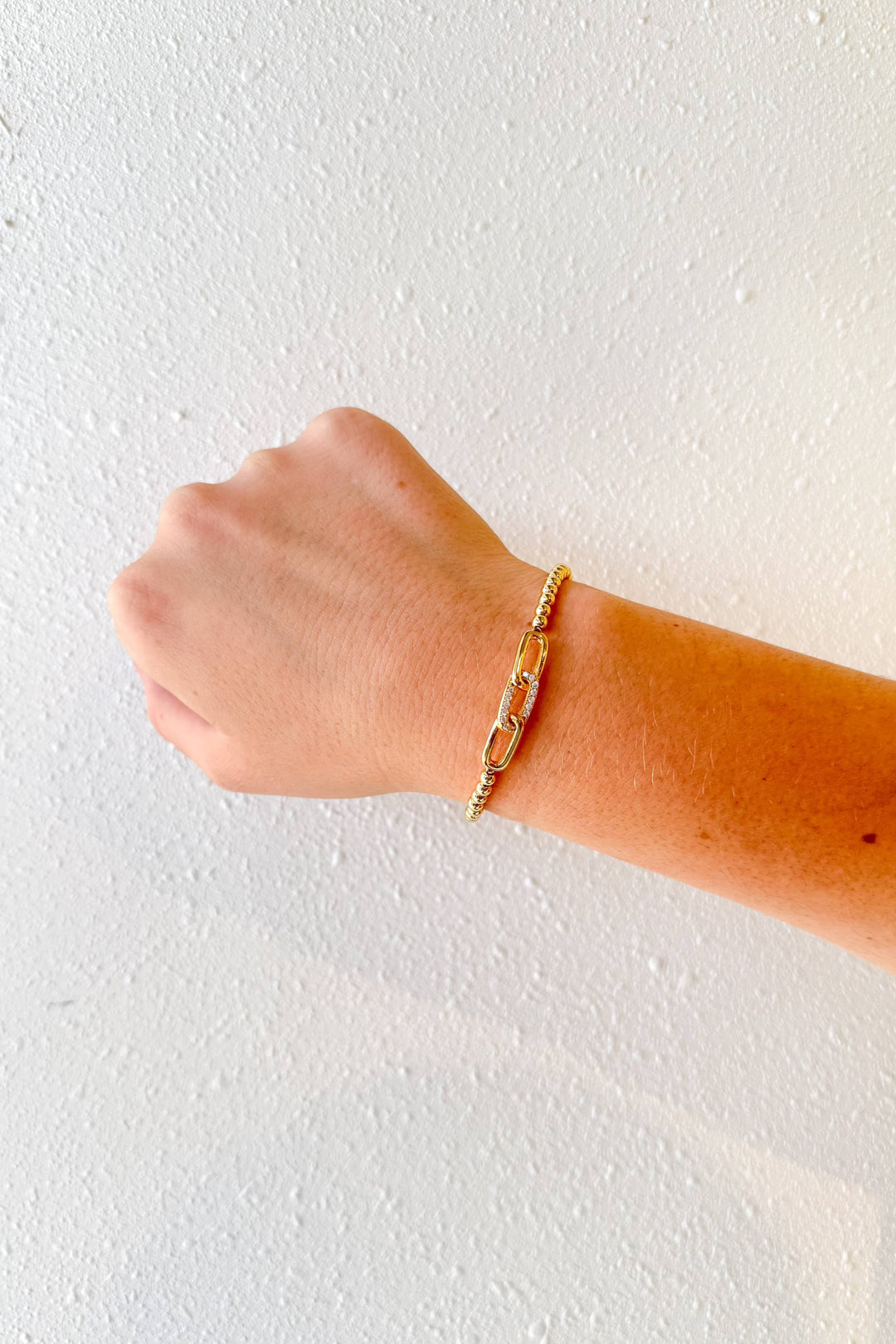 Linked Gold Bead Bracelet, Bracelet, Jewelry, Adeline Boutique, Dallas Boutique 