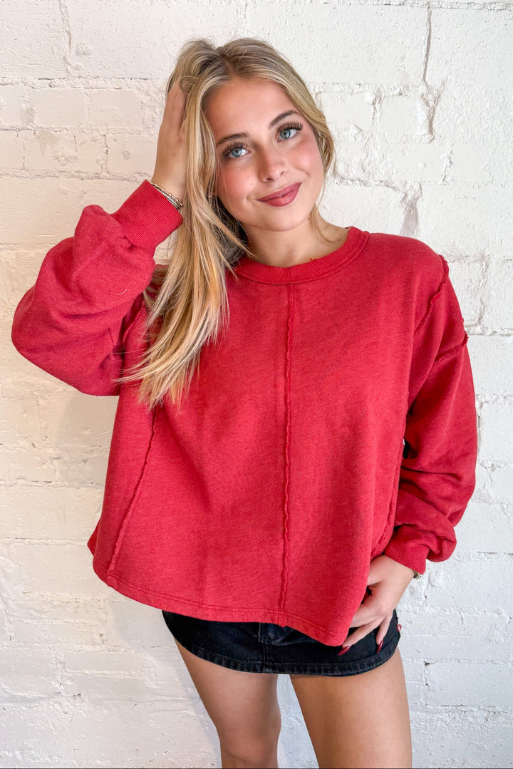 Livy Seamed Pullover, Pullover Sweatshirt, Sweatshirt, Crewneck, Sweaters, Adeline Boutique, Dallas Boutique, Tops, Women's Boutique