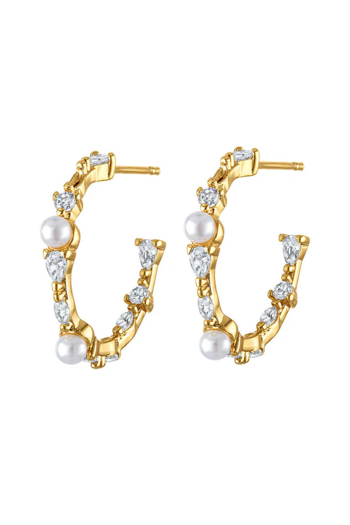 Lollita Pearl Hoop, Pearl Hoop Earrings, Earrings, Dallas Boutique, Boutique Jewelry, Adeline Boutique