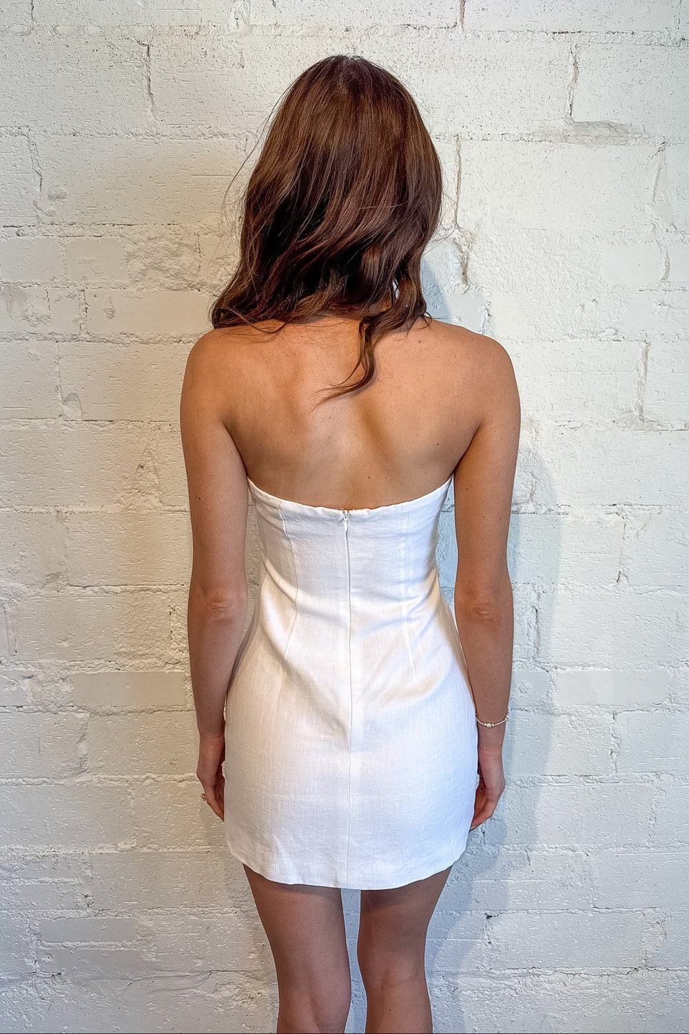 Louisa Dress, Strapless Dress, Linen Dress, Adeline Boutique, Dallas Boutique, Spring and Summer Dresses, Graduation Dress, White Dress