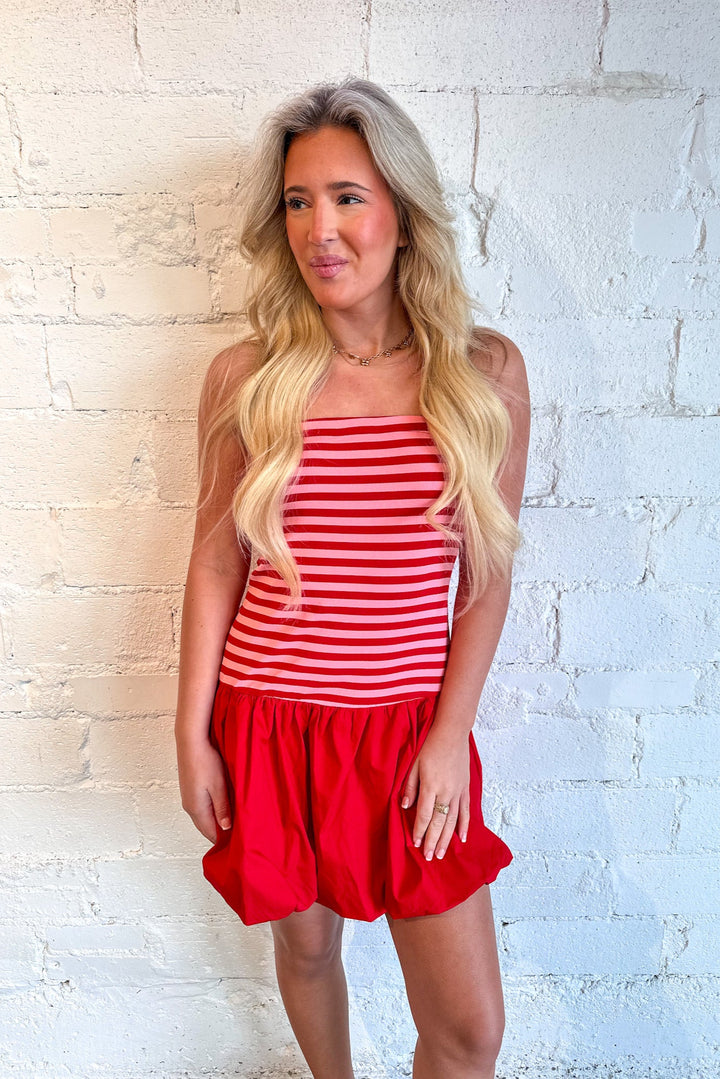 Love Bug Strapless Dress, Dresses and Rompers, Strapless Dress, Adeline Boutique Valentines Dress