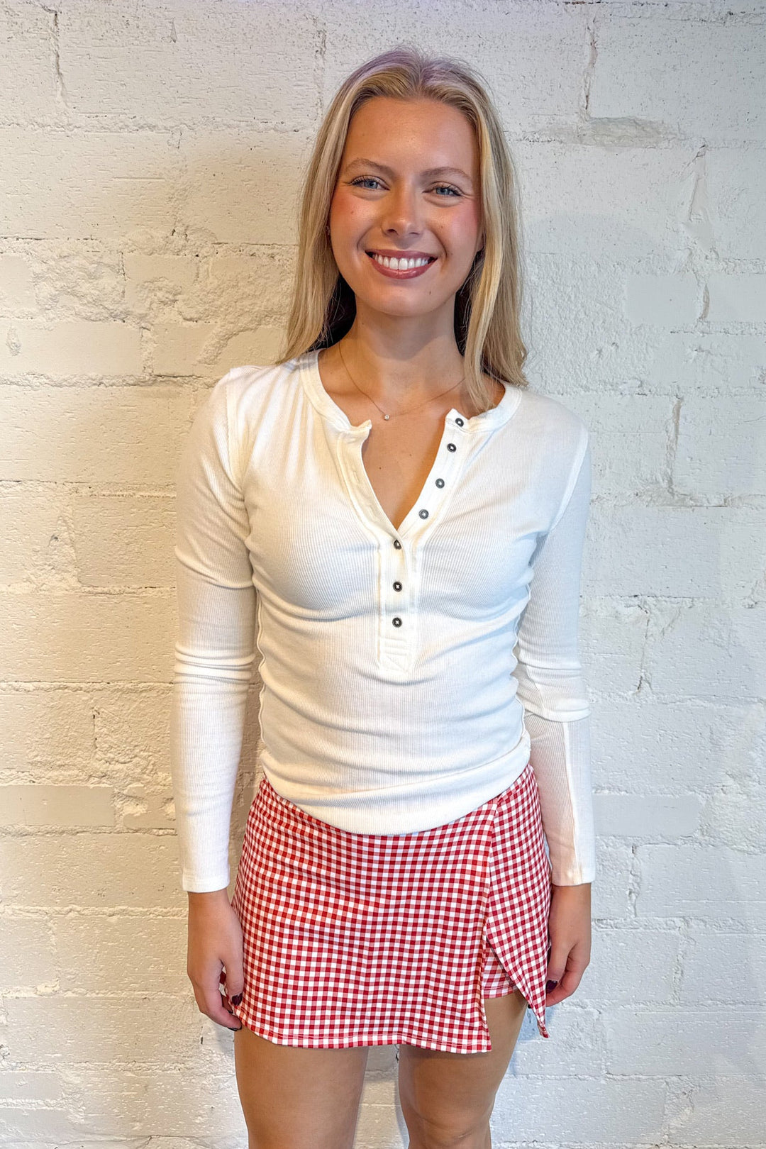 Love Love Gingham Skirt, Gingham Skirt, Mini Skirt, Athletic Skirt, Adeline Boutique, Dallas Boutique, Women's Clothing Boutique, Fall Skirts