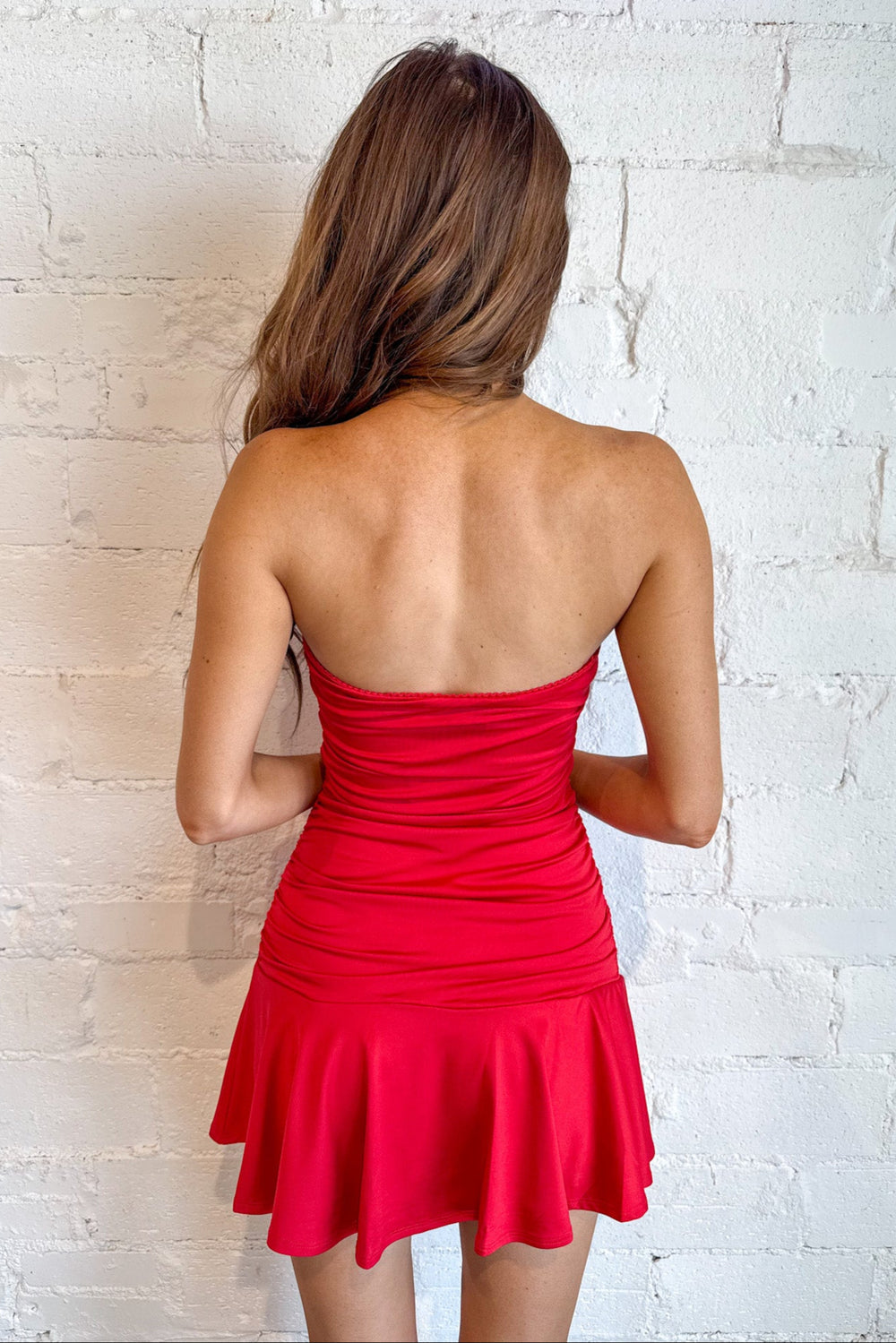 Ma Cherie Stpless Dress, Red Mini Dress, Mini Dress, Strapless Dress, 4th of July, Summer Styles, Adeline Boutique, Dallas Boutique, Boutique Shopping 