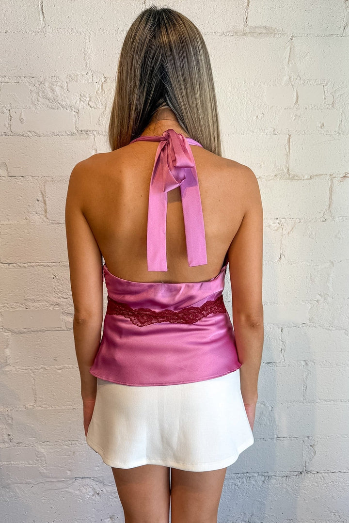 going out lace pink top, boutique, dallas boutique