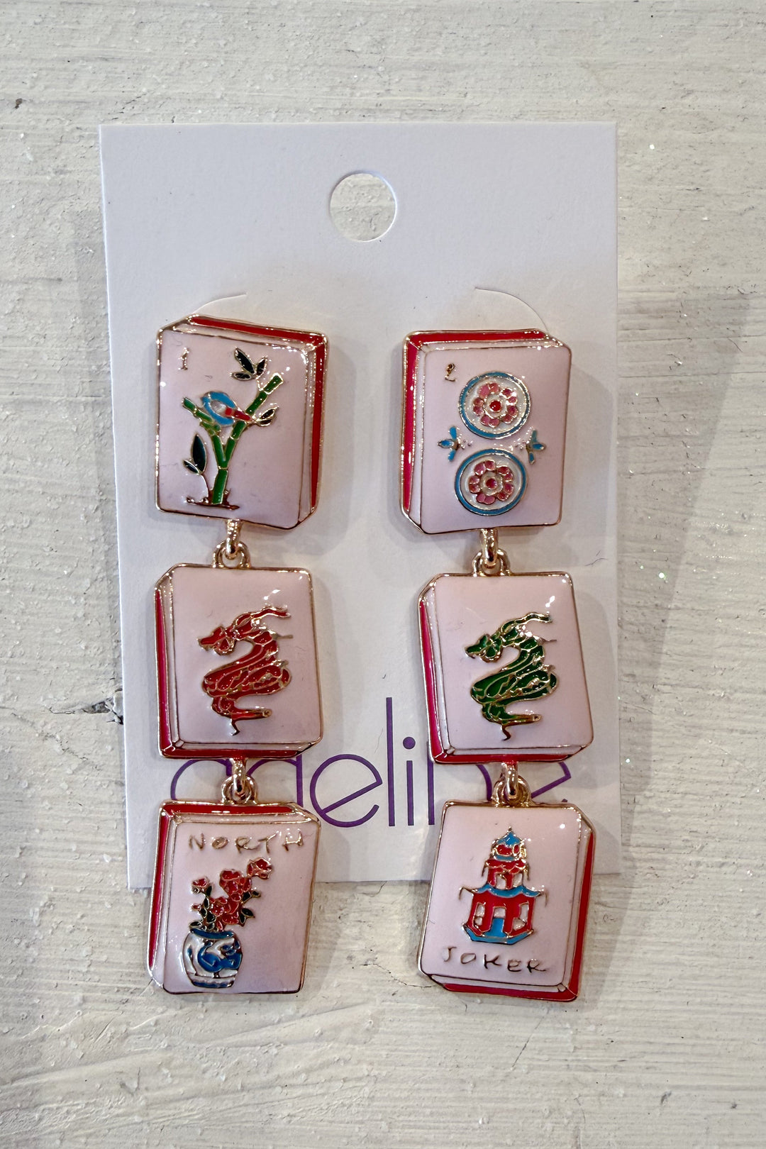 Mahjong Tile Earrings, adeline boutique, dallas boutique, boutique