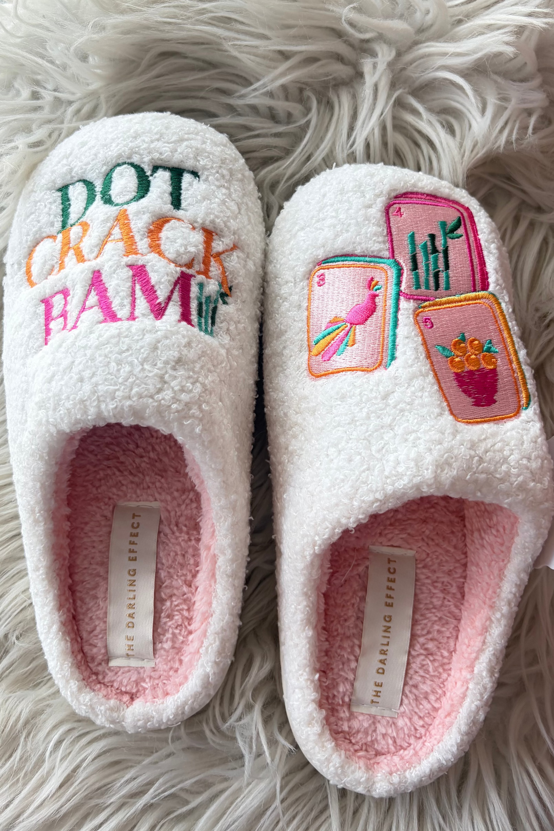 Mahjong Tile Slippers, adeline boutique, dallas boutique, boutique