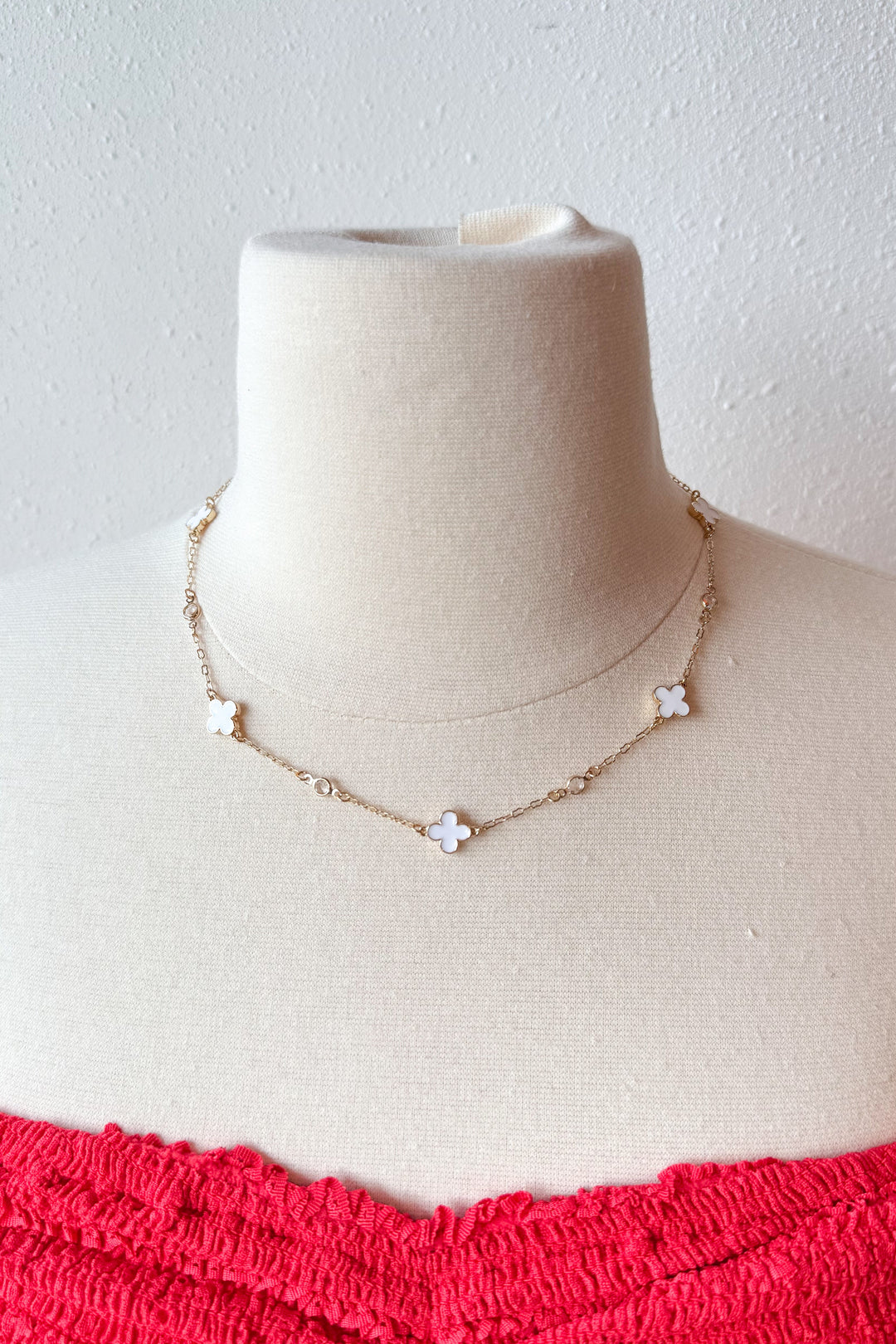 Make A Wish Clover Necklace, Clover Necklace, Adeline Boutique, Dallas Boutique, Jewelry,Dallas Boutique, Boutique Jewelry 