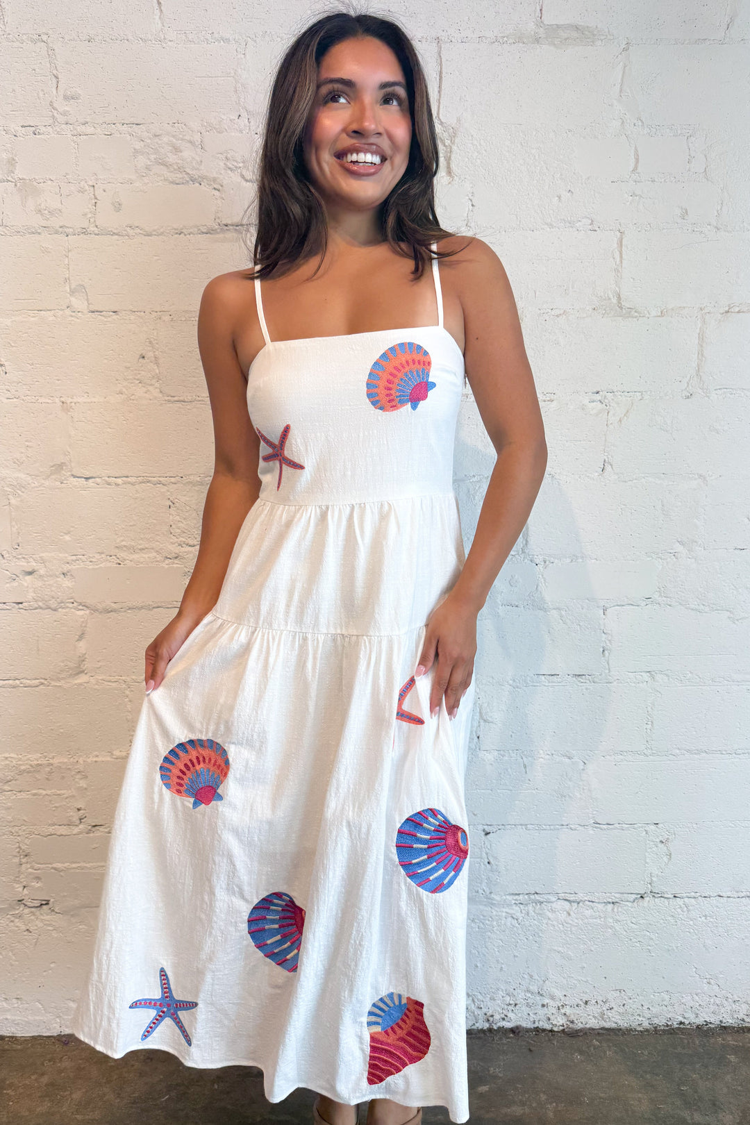 shell midi dress English Factory